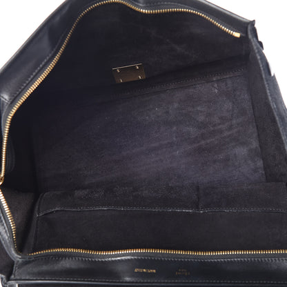 Celine Smooth Calfskin Suede Medium Bi-Color Trapeze Black 6 of 21