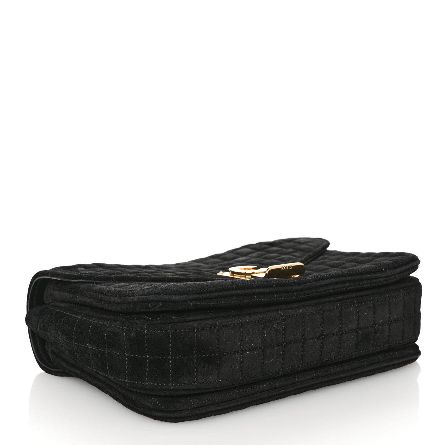 Celine Suede Quilted Medium C Bag Black 4 of 9