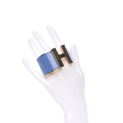 Hermes Enamel Extra Wide Clic Clac H Bracelet GM Bleu Turquin 2 of 5