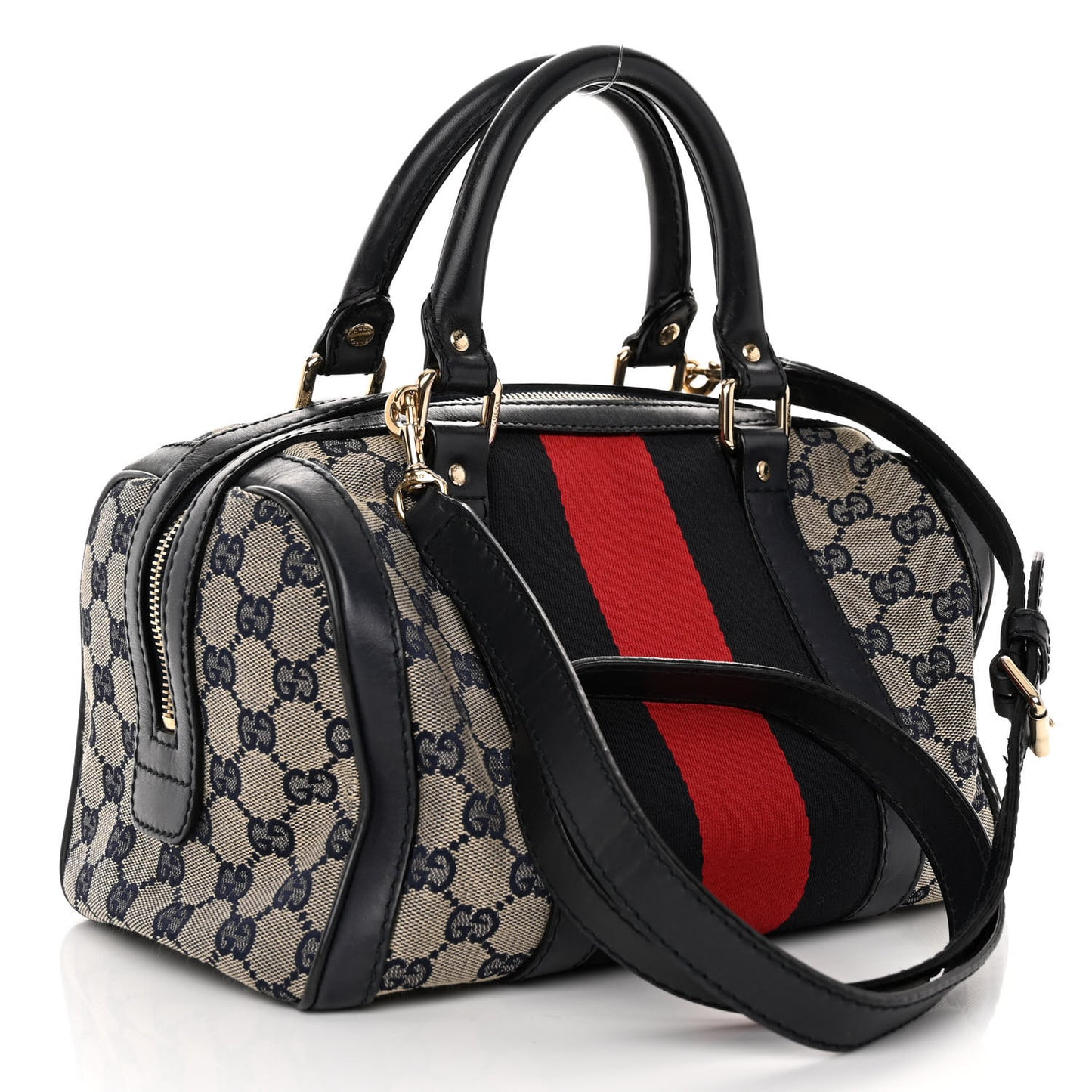 Monogram Vintage Web Small Boston Navy