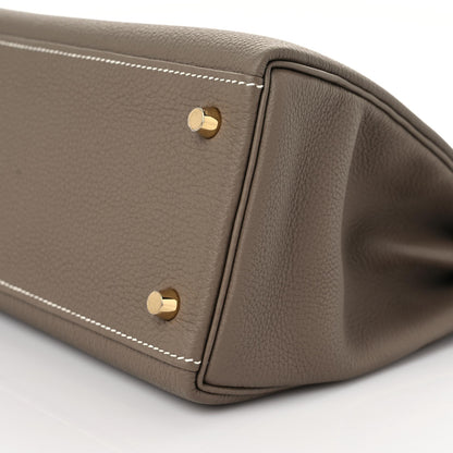 Hermes Togo Kelly Retourne 28 Etoupe 6 of 10
