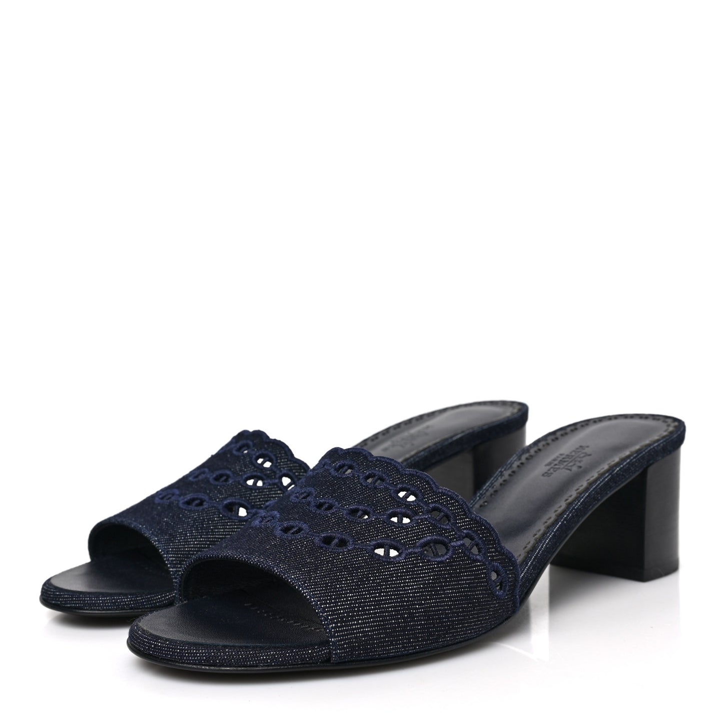 Denim Embroidered Gwladys Sandals 40 Bleu Brut Marine