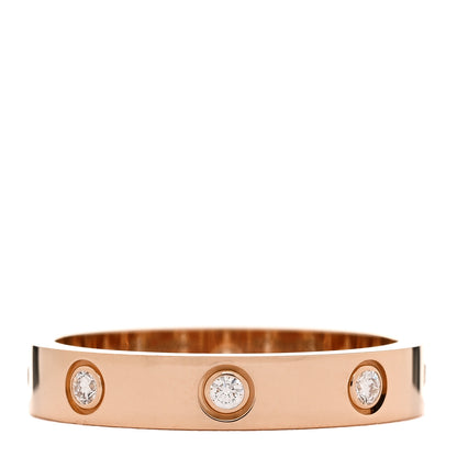 Cartier 18K Pink Gold 8 Diamond 4mm LOVE Wedding Band Ring  57 8 1 of 5