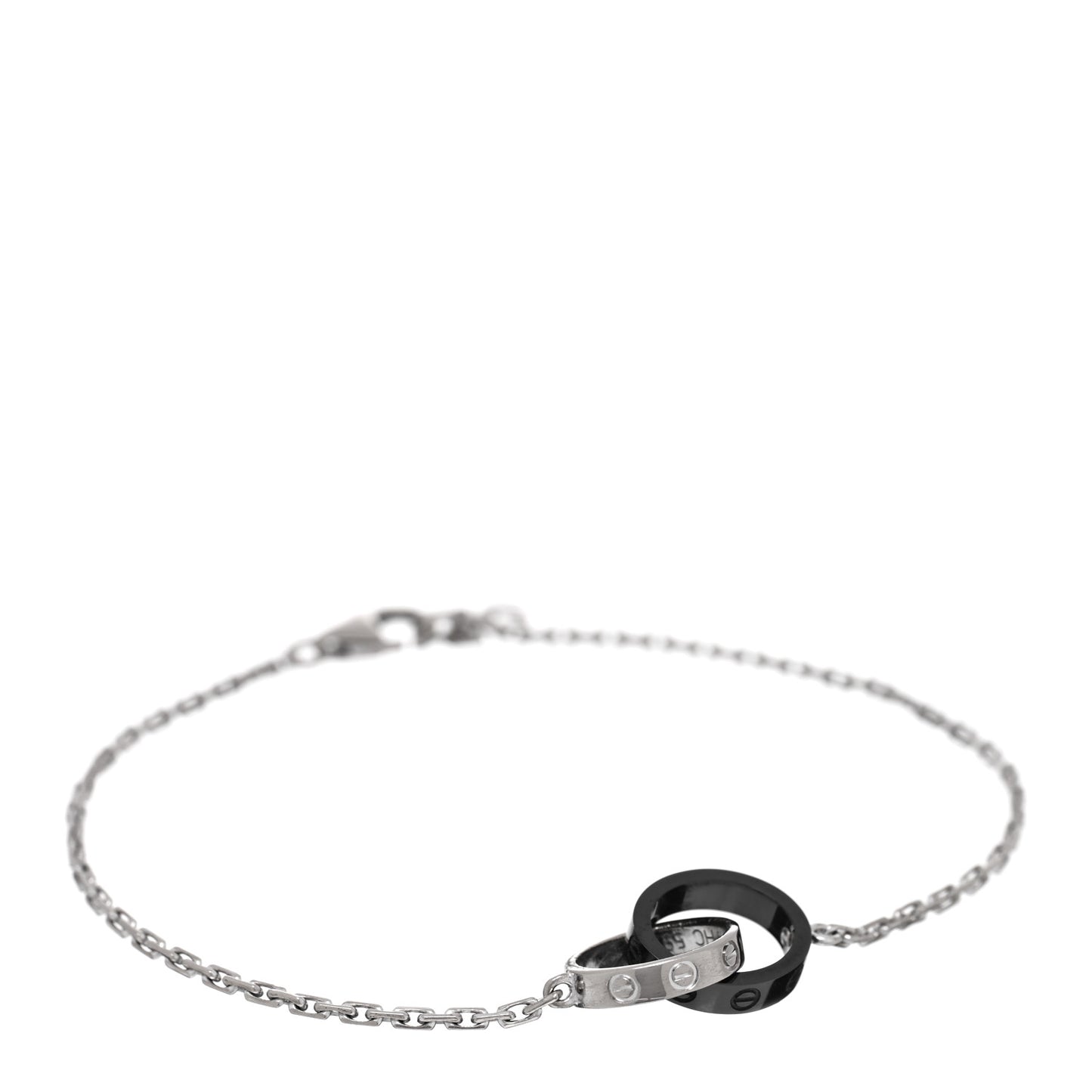 18K White Gold Black Ceramic Interlocking LOVE Bracelet