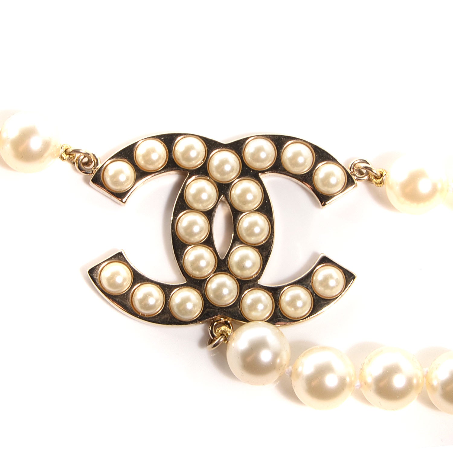Chanel Pearl CC Double Strand Belt 85 Gold 3 of 6