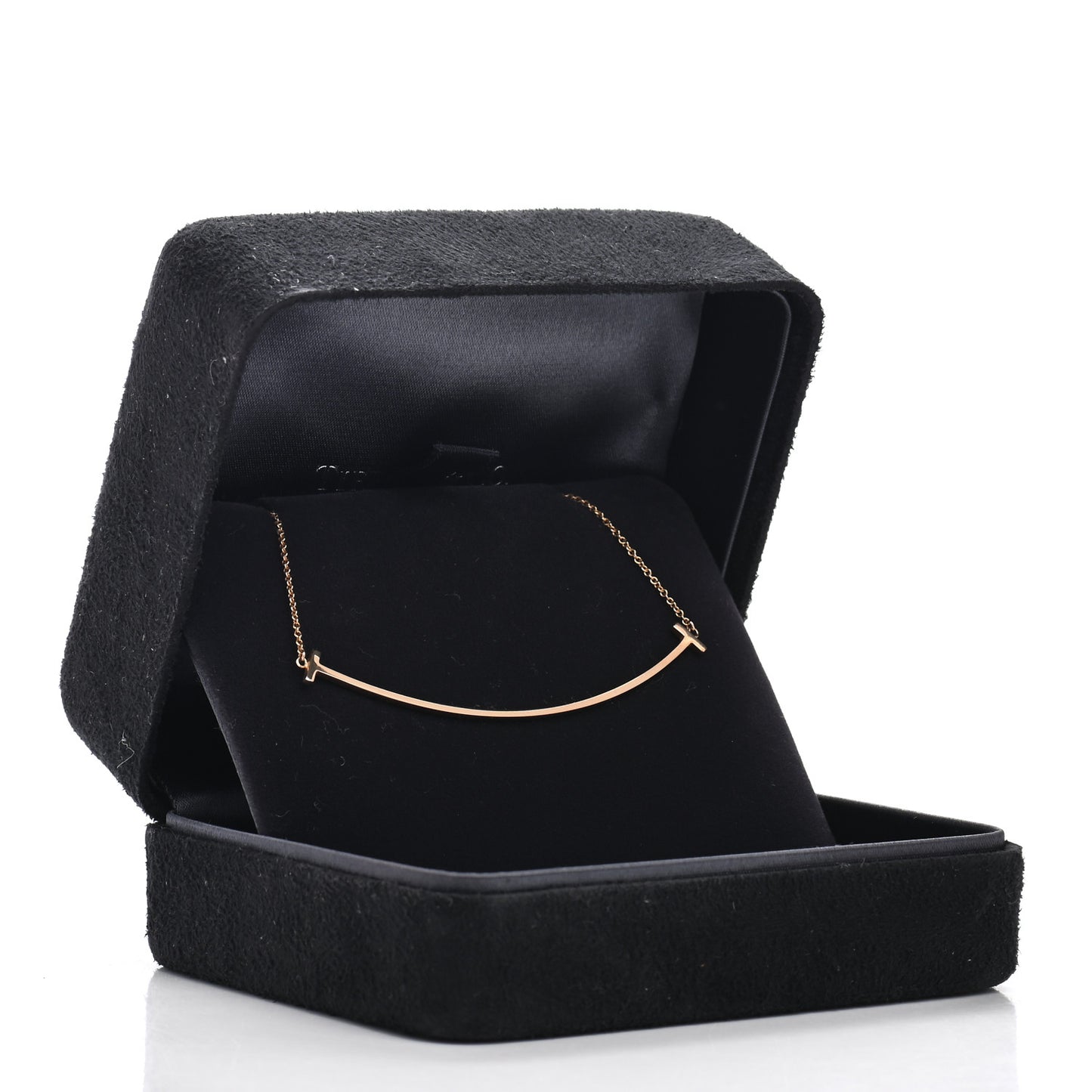 18K Rose Gold Large T Smile Pendant Necklace