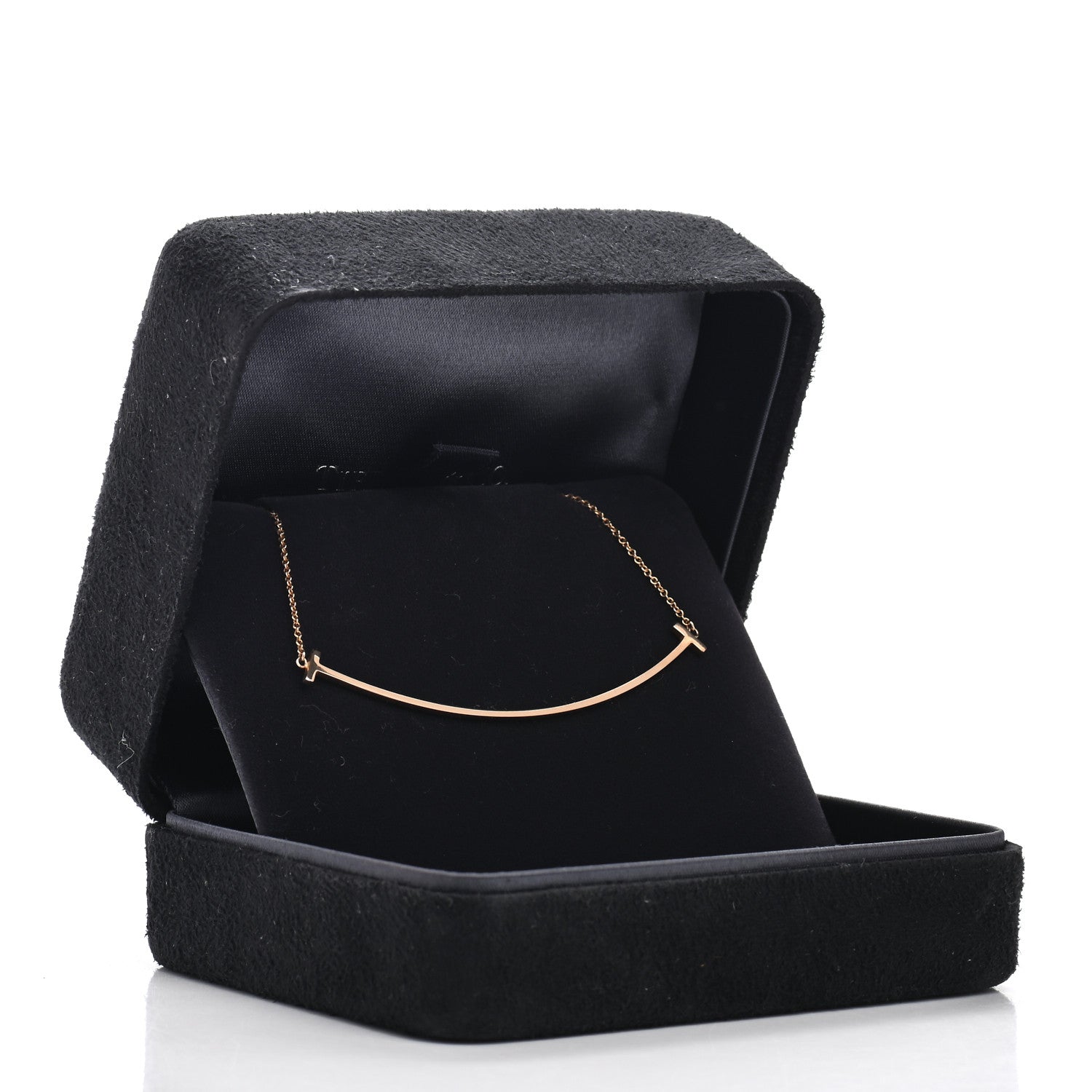 Tiffany 18K Rose Gold Large T Smile Pendant Necklace 5 of 5