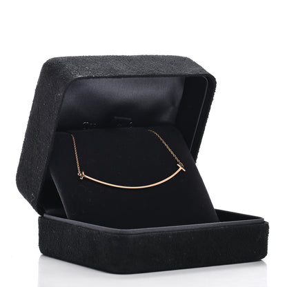Tiffany 18K Rose Gold Large T Smile Pendant Necklace 5 of 5