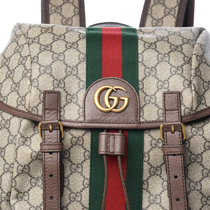Gucci GG Supreme Monogram Medium Ophidia Double Buckle Backpack Brown 10 of 10