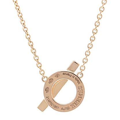 Hermes 18K Rose Gold Diamond Finesse Pendant Necklace 4 of 6