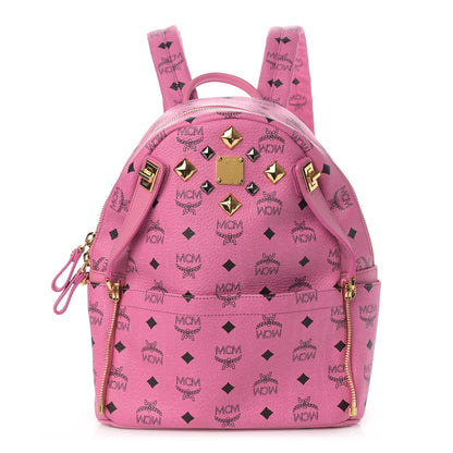 MCM Visetos Studded Small Dual Stark Backpack Pink 3 of 11
