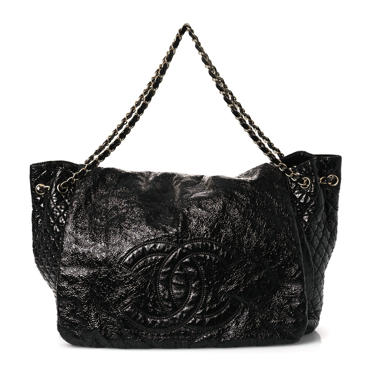 Chanel Vinyl XXL Rock and Chain Flap Black 1 of 15