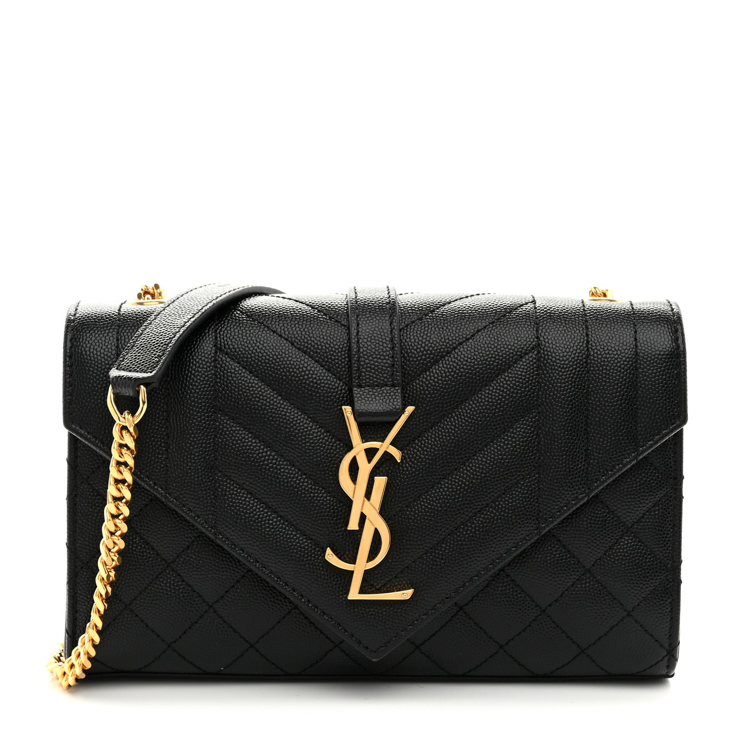 Grain De Poudre Textured Mixed Matelasse Triquilt Small Monogram Satchel Black