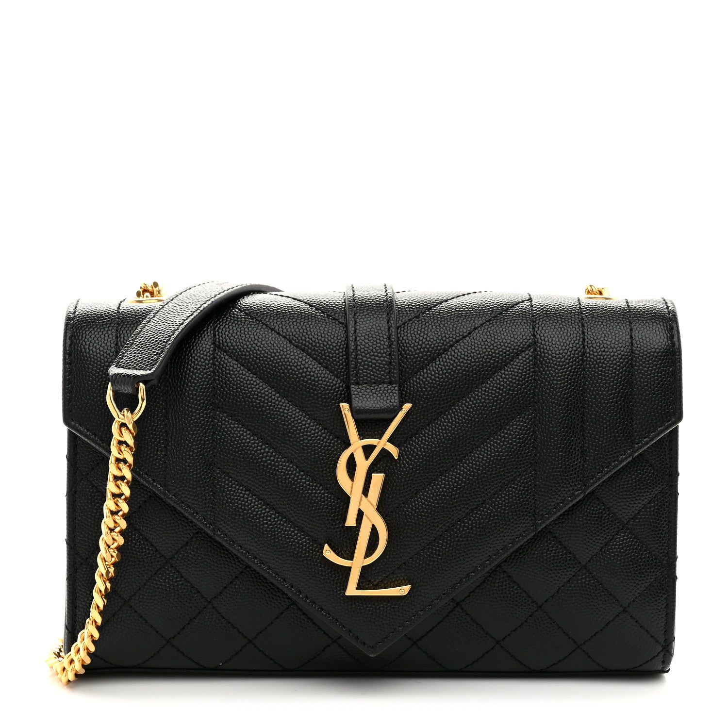 Saint Laurent Grain De Poudre Textured Mixed Matelasse Triquilt Small Monogram Satchel Black 1 of 10