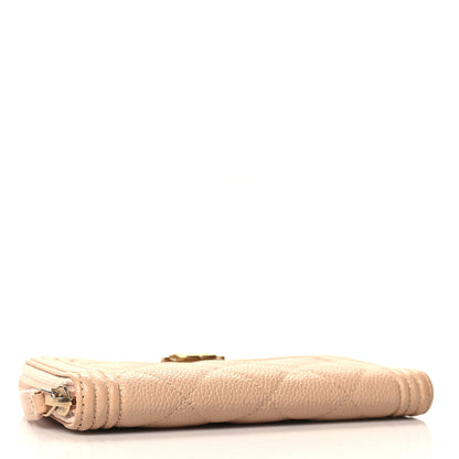 Chanel Caviar Quilted Small Boy Zip Around Wallet Beige 4 of 10