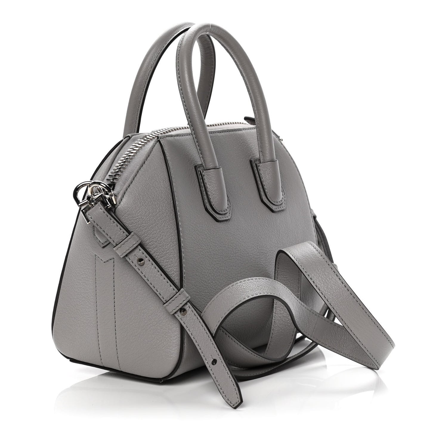 Sugar Goatskin Mini Antigona Pearl Grey