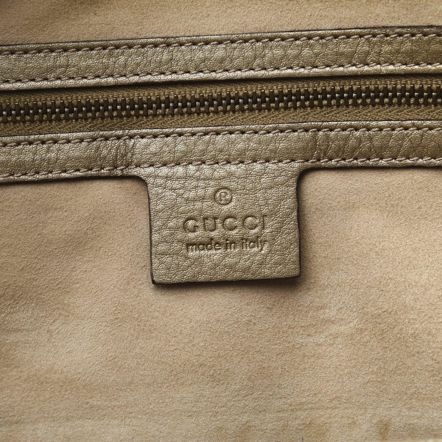 Metallic Pebbled Calfskin Medium 1973 Top Handle Satchel Golden Beige