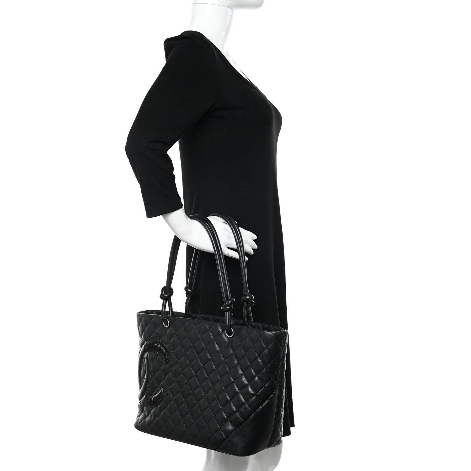 Chanel Calfskin Quilted Large Cambon Tote Black 2 of 12