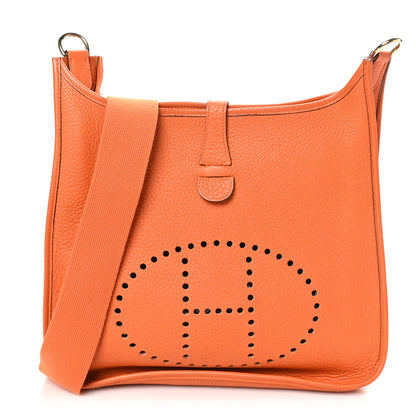 Hermes Taurillon Clemence Evelyne GM Orange 1 of 12