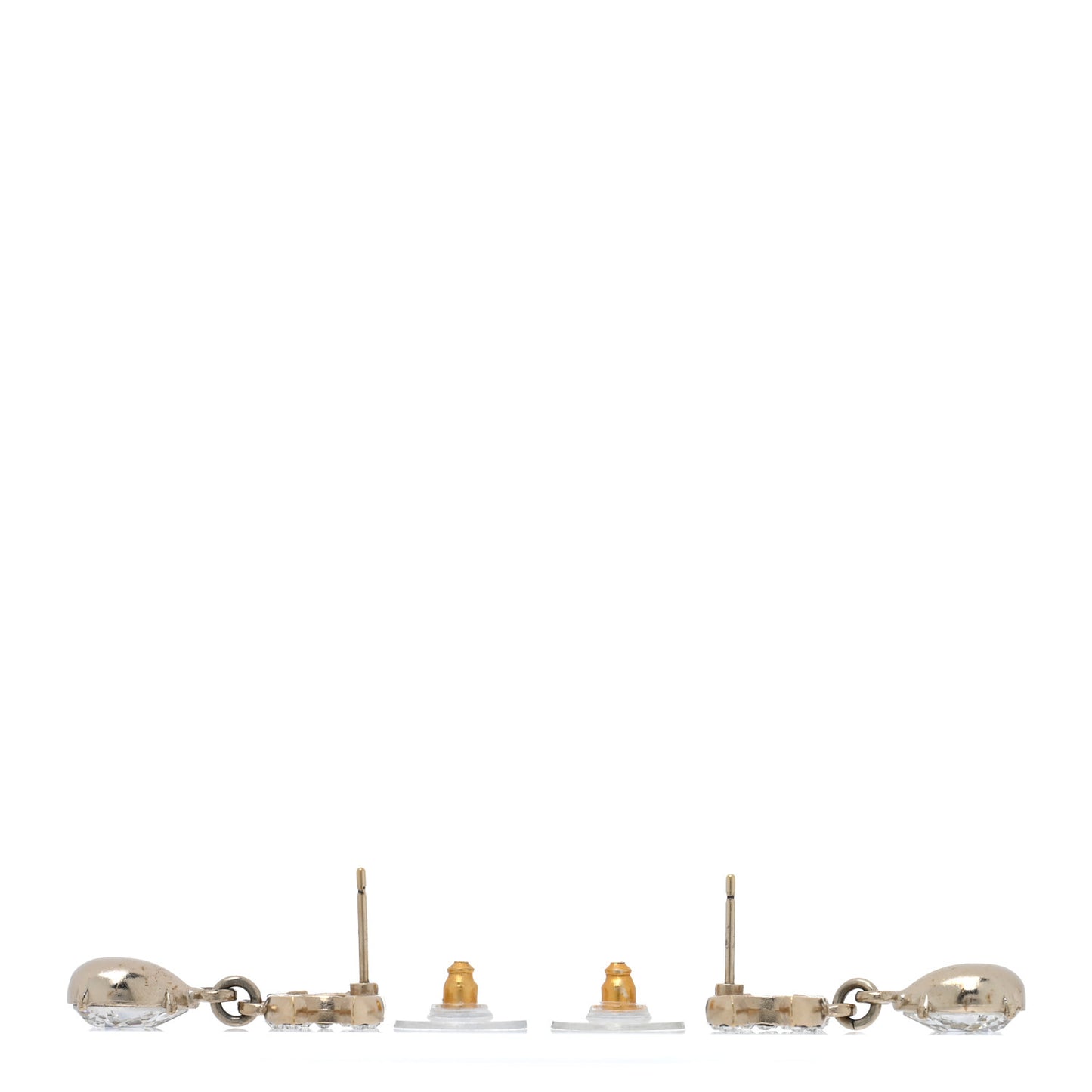 Crystal CC Pear Drop Earrings Gold