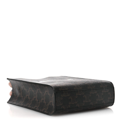 Celine Triomphe Canvas Calfskin Mini Vertical Cabas Tan 4 of 10