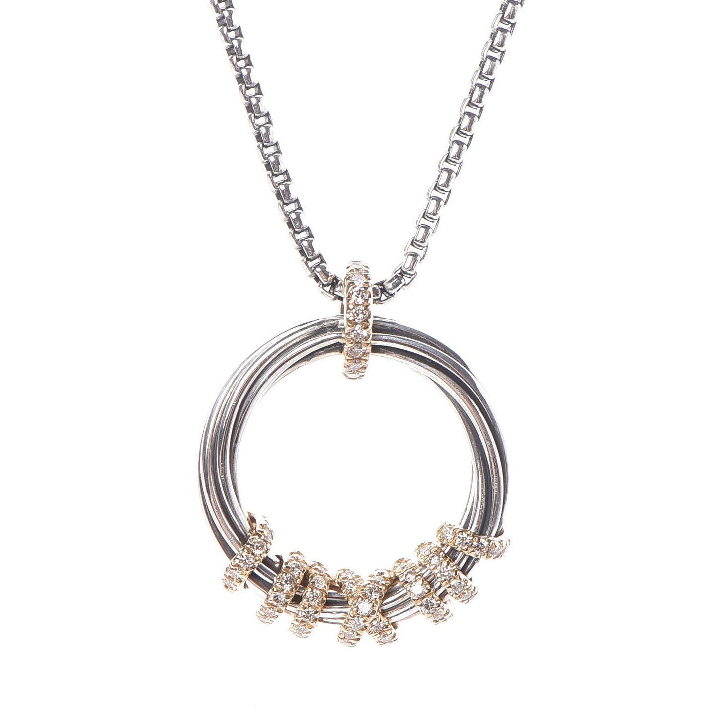 Sterling Silver 18K Yellow Gold Diamond Helena Necklace