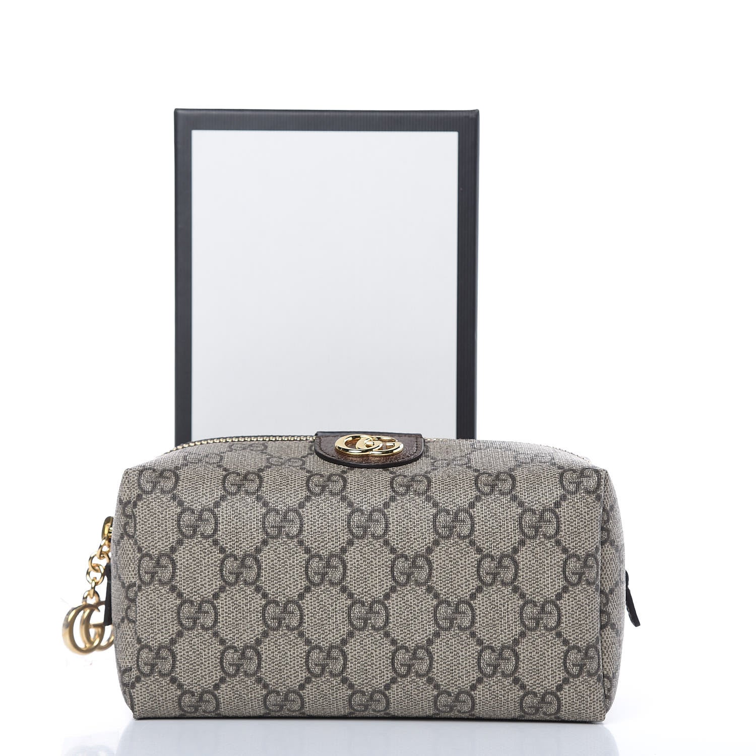 Gucci Soft GG Supreme Monogram Calfskin Medium Ophidia Cosmetic Case Beige Ebony New Acero 10 of 10