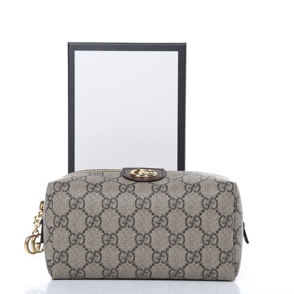 Gucci Soft GG Supreme Monogram Calfskin Medium Ophidia Cosmetic Case Beige Ebony New Acero 10 of 10