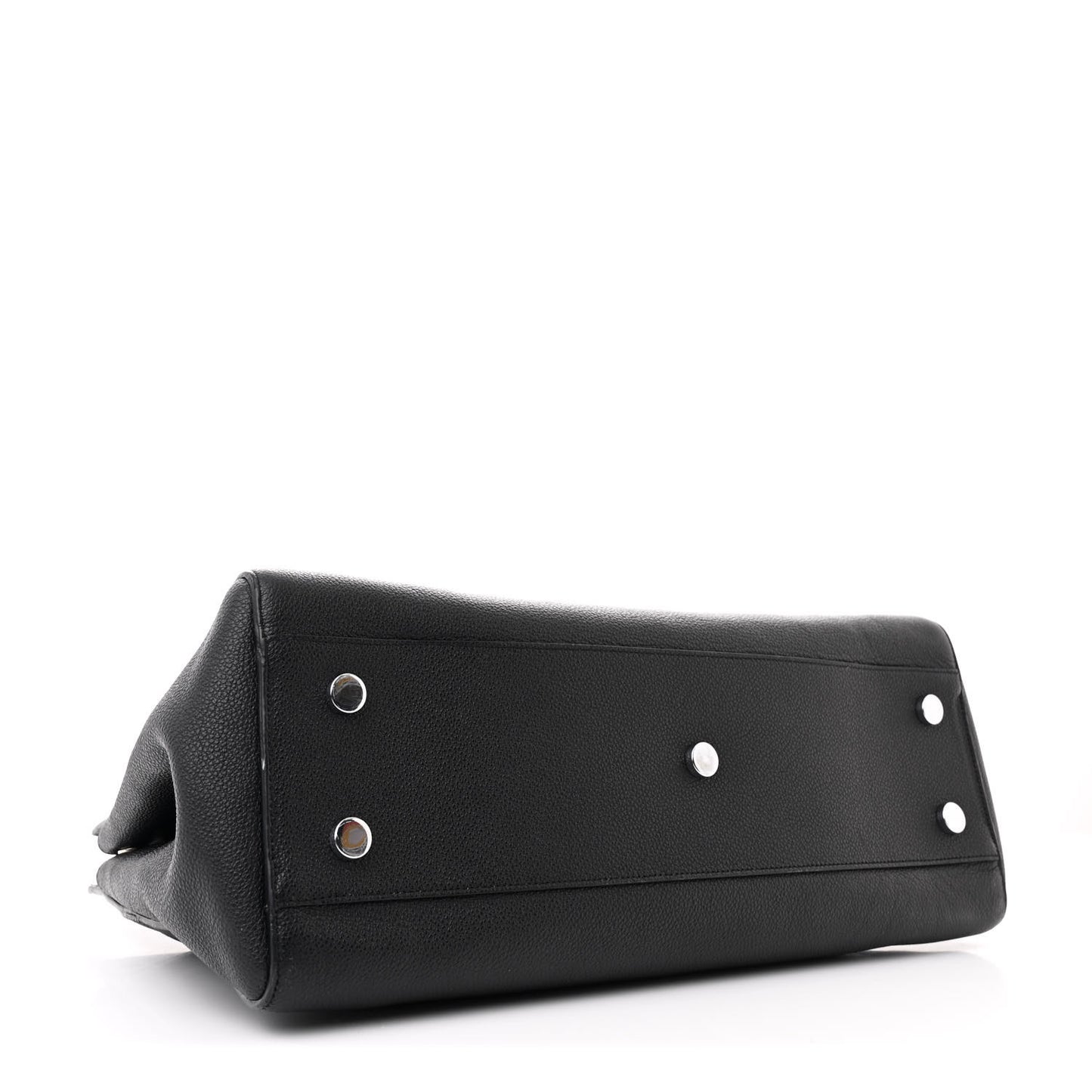 Grained Calfskin Small Cabas Rive Gauche Black