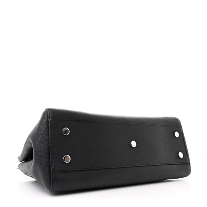 Saint Laurent Grained Calfskin Small Cabas Rive Gauche Black 4 of 12