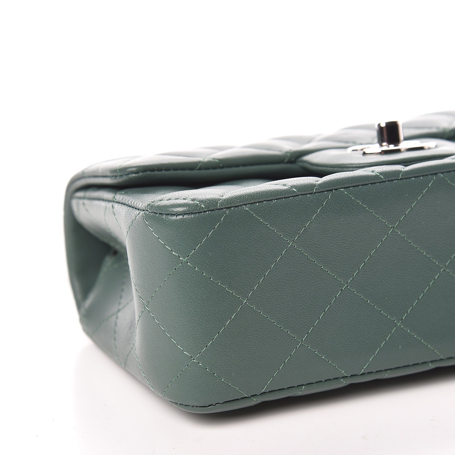 Chanel Lambskin Quilted Mini Rectangular Flap Green 10 of 12