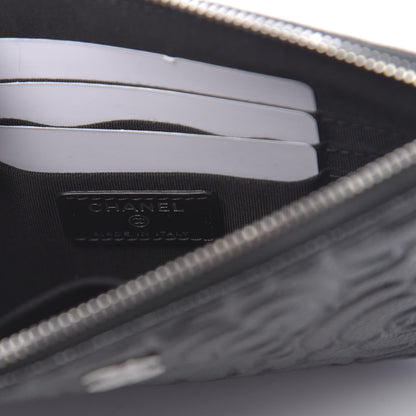 Chanel Caviar Camellia Embossed Cosmetic Pouch Black 6 of 8