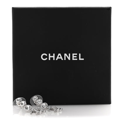 Chanel Crystal CC Drop Earrings Silver 5 of 5