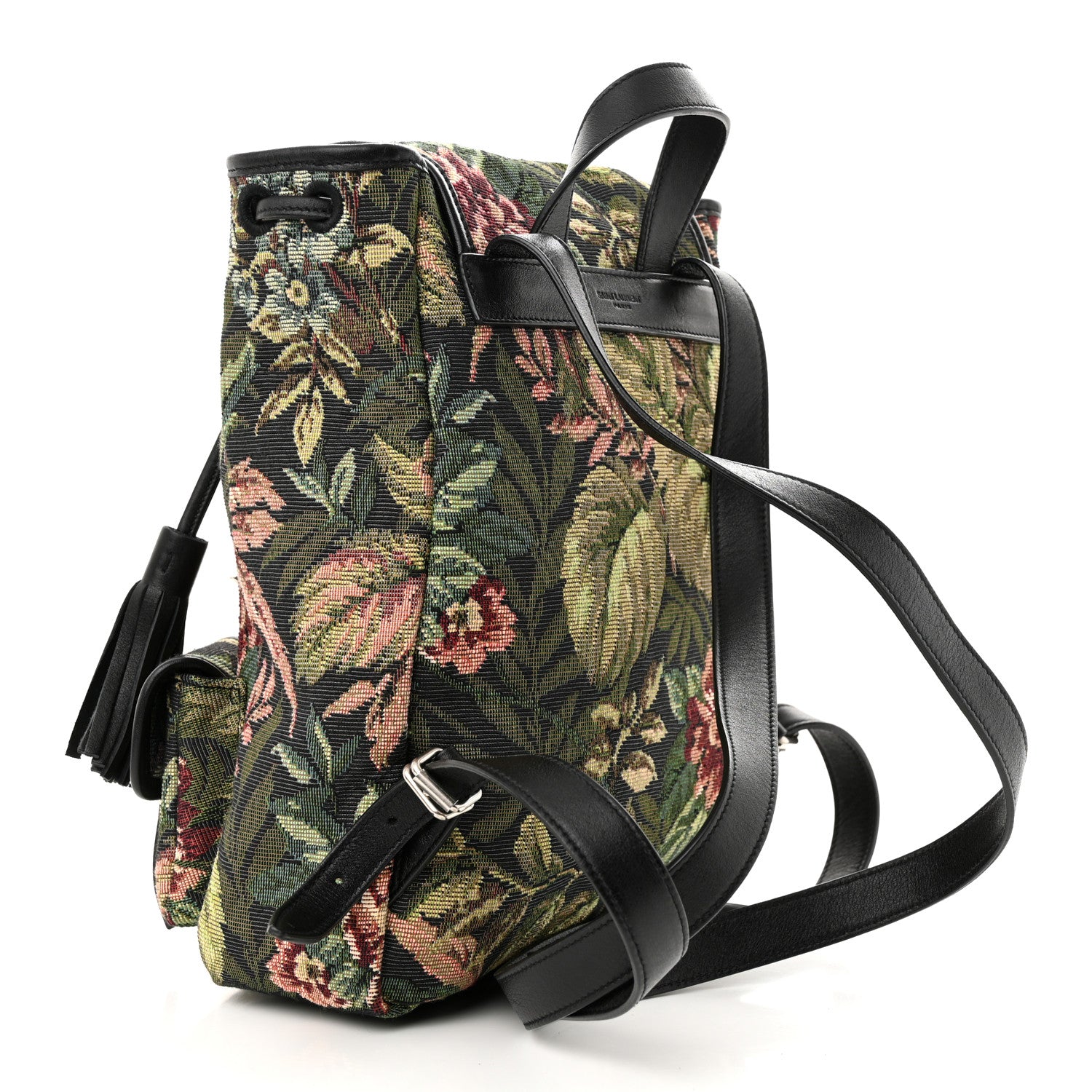 Saint Laurent Canvas Floral Print Festival Backpack Black 3 of 10