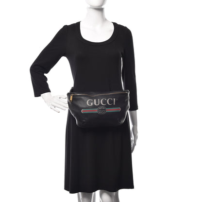 Gucci Grained Calfskin Logo Belt Bag Black 2 of 10