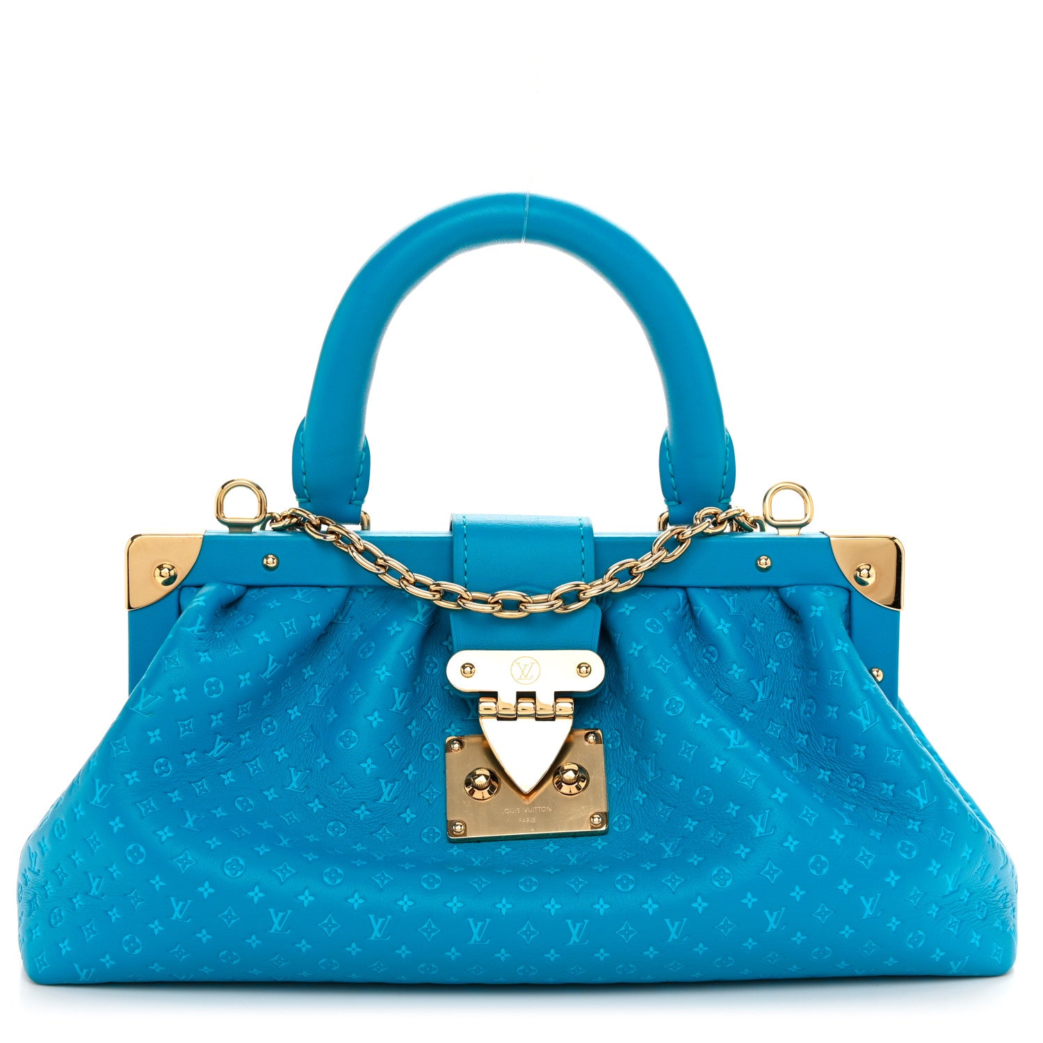 Louis Vuitton Calfskin Nanogram Embossed Clutch Bleu 1 of 10