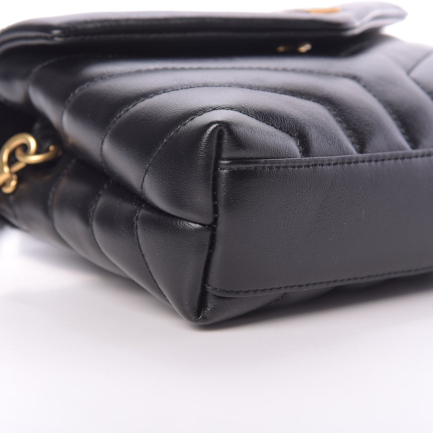 Calfskin Y Quilted Monogram Toy Loulou Crossbody Bag Black