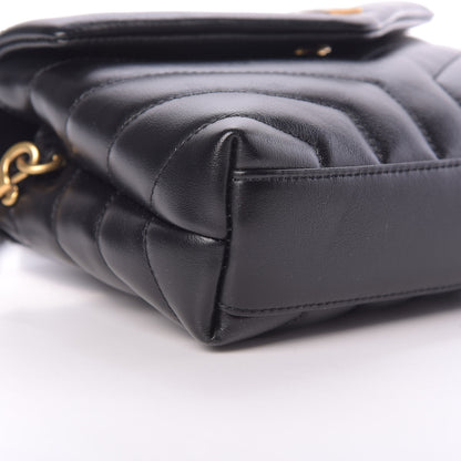 Saint Laurent Calfskin Y Quilted Monogram Toy Loulou Crossbody Bag Black 9 of 11