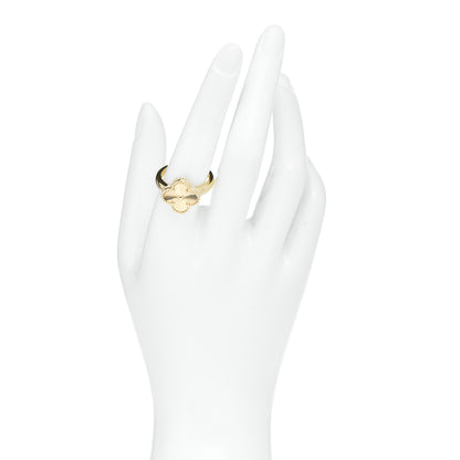 Van Cleef & Arpels 18K Yellow Gold Guilloche Vintage Alhambra Ring 58 8.25 2 of 6
