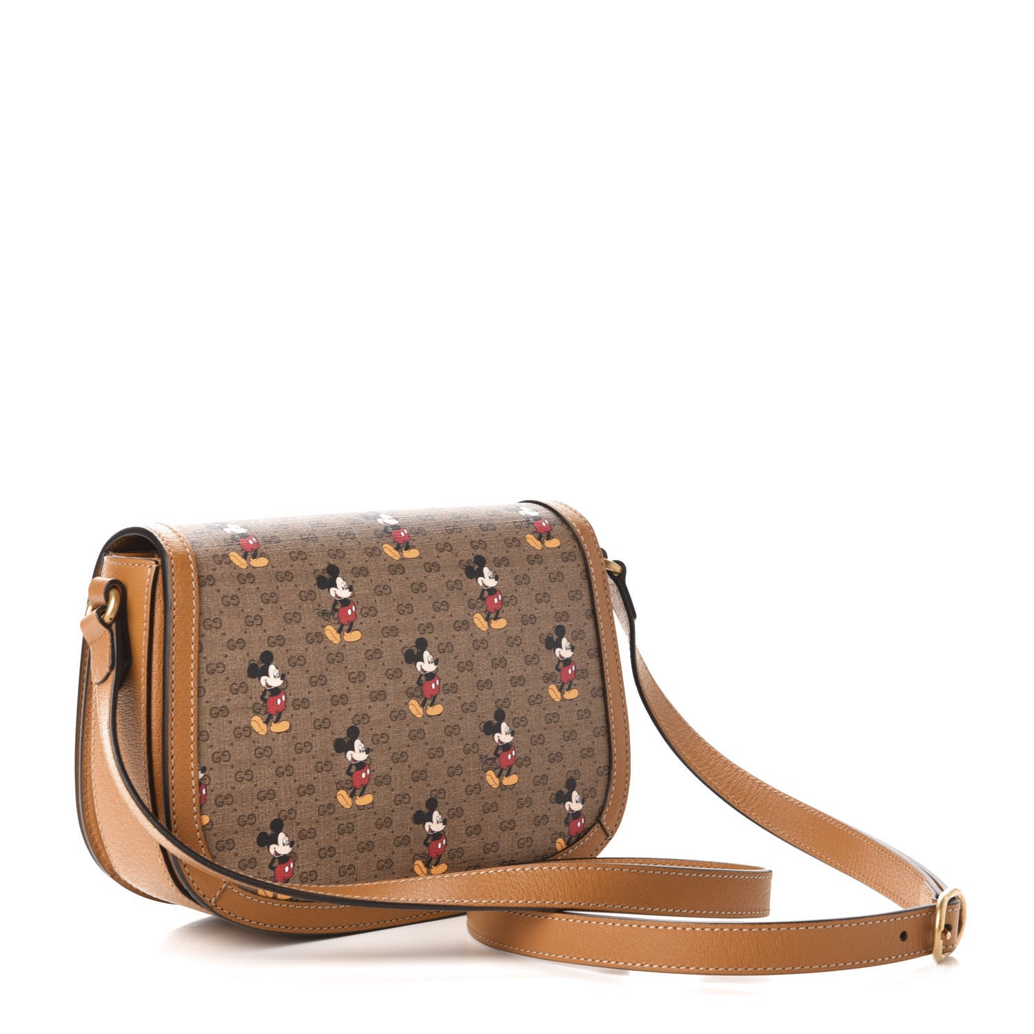 Gucci X DISNEY Mini Vintage GG Supreme Monogram Mickey Mouse Small Flap Messenger Bag Beige Vintage Sun Oil 3 of 10