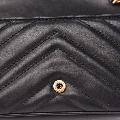 Gucci Calfskin Matelasse Super Mini GG Marmont Shoulder Bag Black 13 of 14