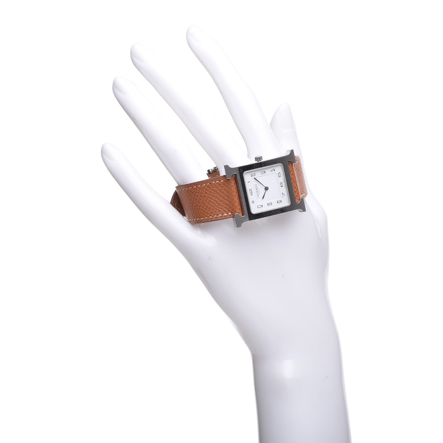 Hermes Stainless Steel Epsom 26mm Heure H Hour Quartz Watch Gold 2 of 10