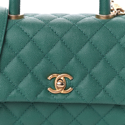 Chanel Caviar Quilted Mini Coco Handle Flap Green 8 of 10