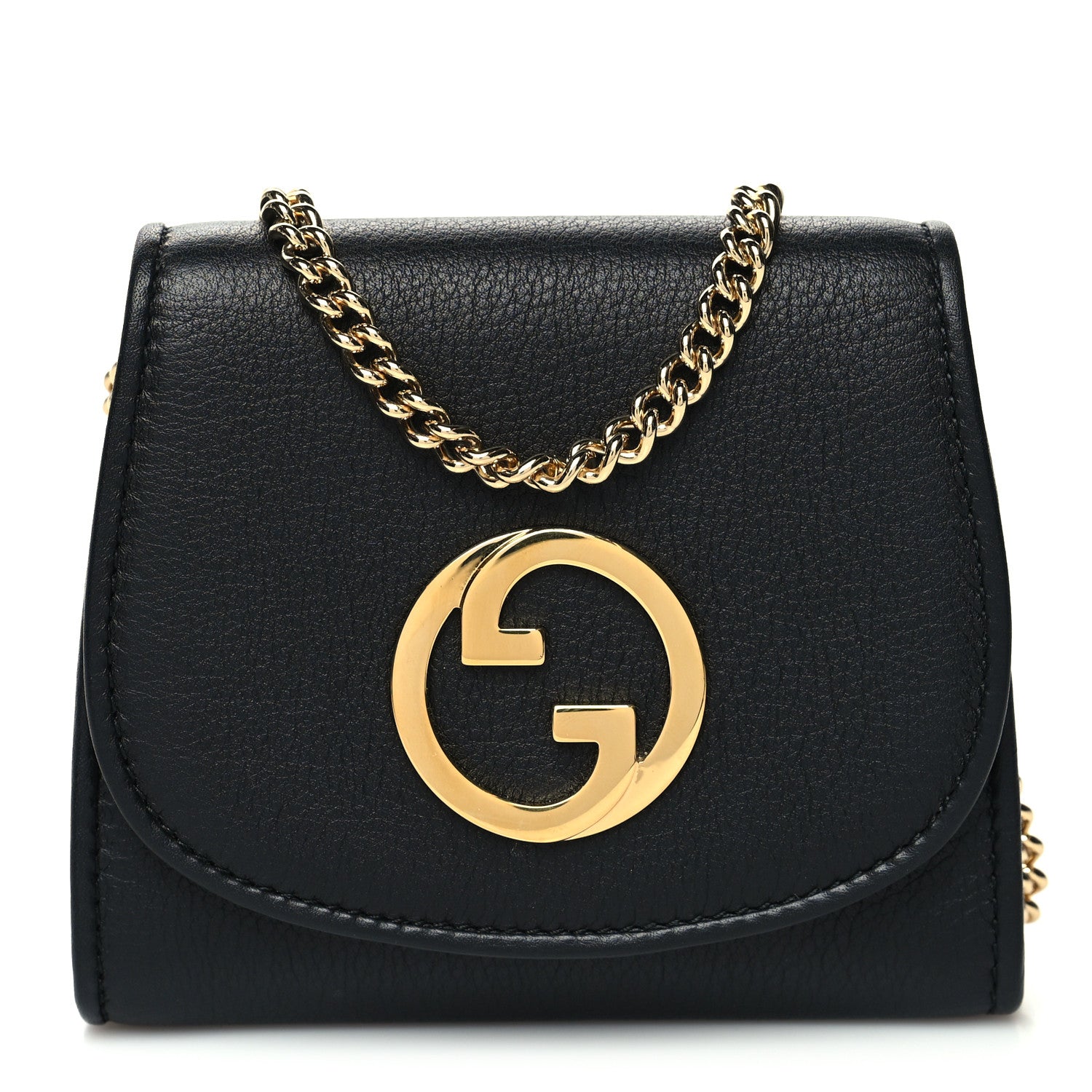 Gucci Roxy Calfskin Medium Blondie Chain Wallet Black 1 of 10