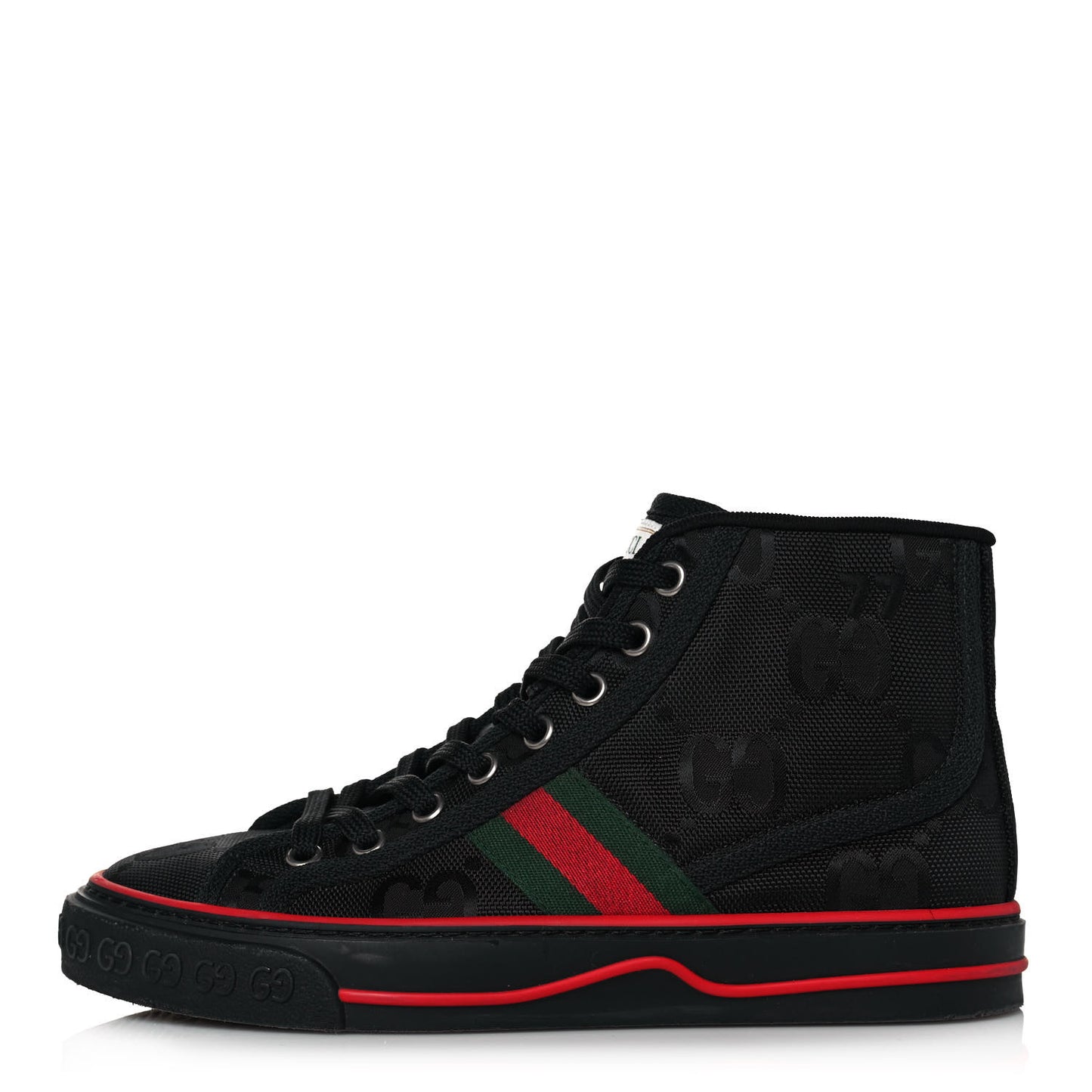 Econyl Nylon Web Monogram Off The Grid Womens 1977 Tennis High Top Sneakers 35.5 Black