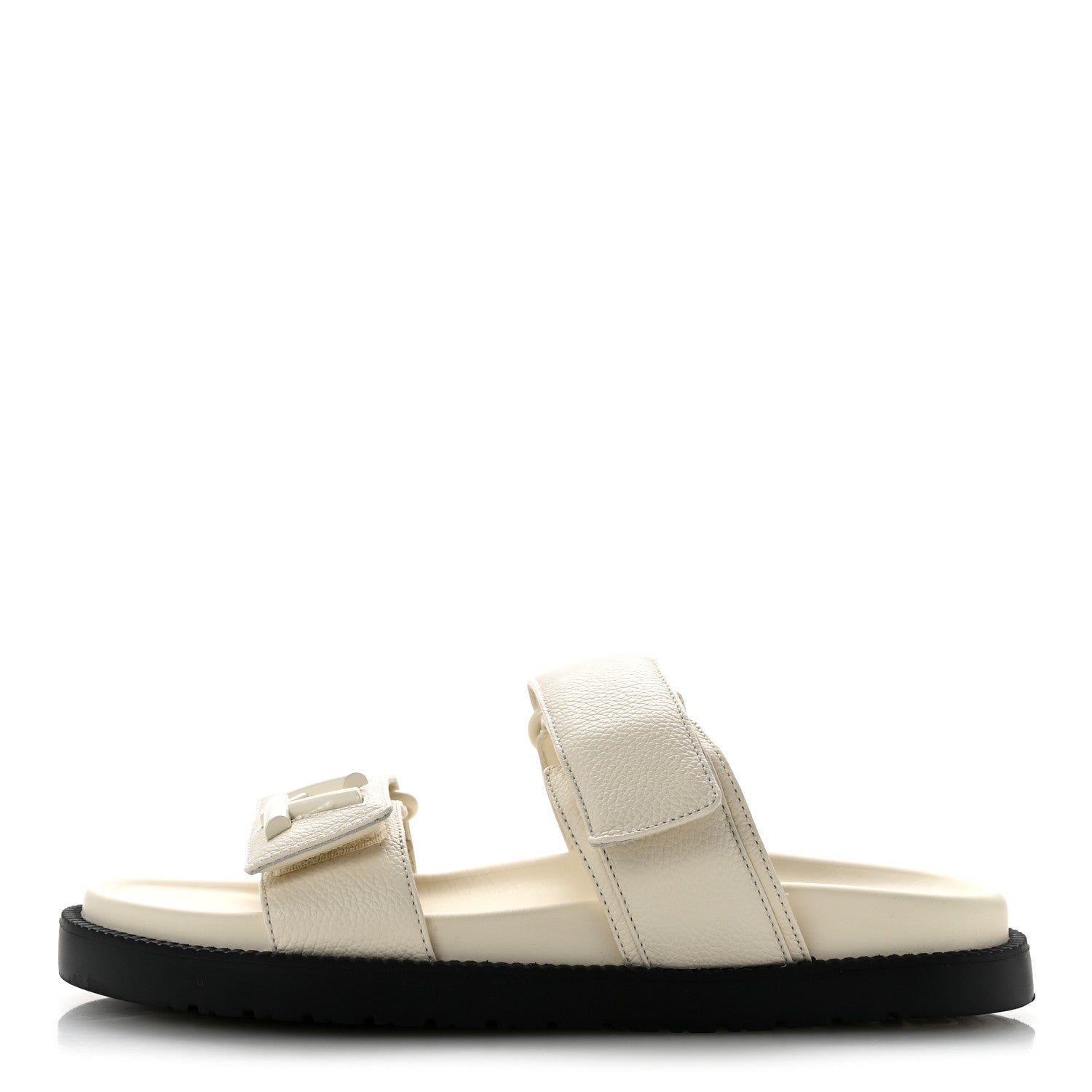 Louis Vuitton Grained Calfskin Sunset Comfort Flat Sandals  36 Light Beige 1 of 9