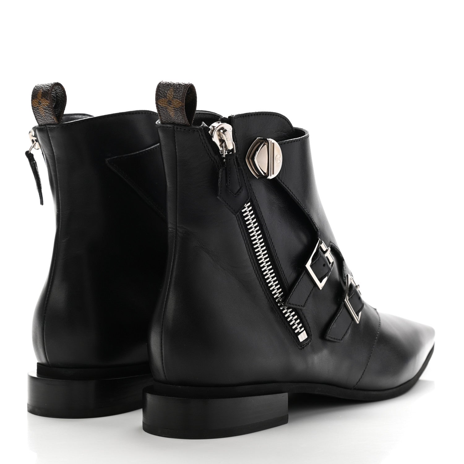 Louis Vuitton Calfskin Jumble Flat Ankle Boots 41 Black 3 of 12