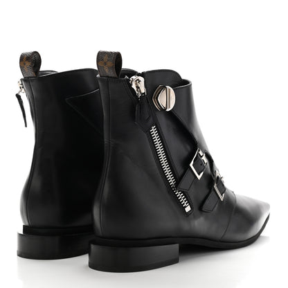 Louis Vuitton Calfskin Jumble Flat Ankle Boots 41 Black 3 of 12