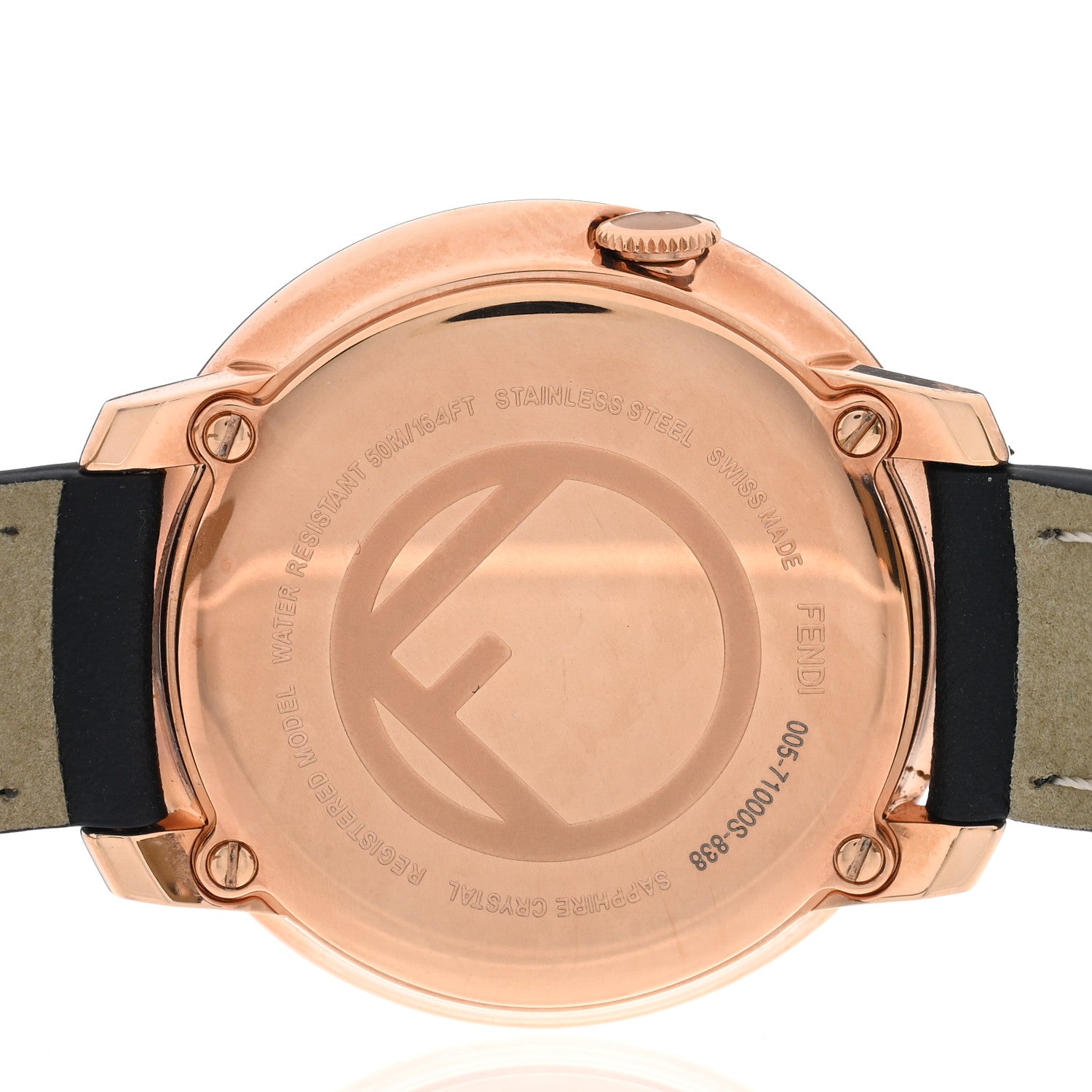 Fendi Stainless Steel Calfskin 28mm Run Away Quartz Watch Black 4 of 5