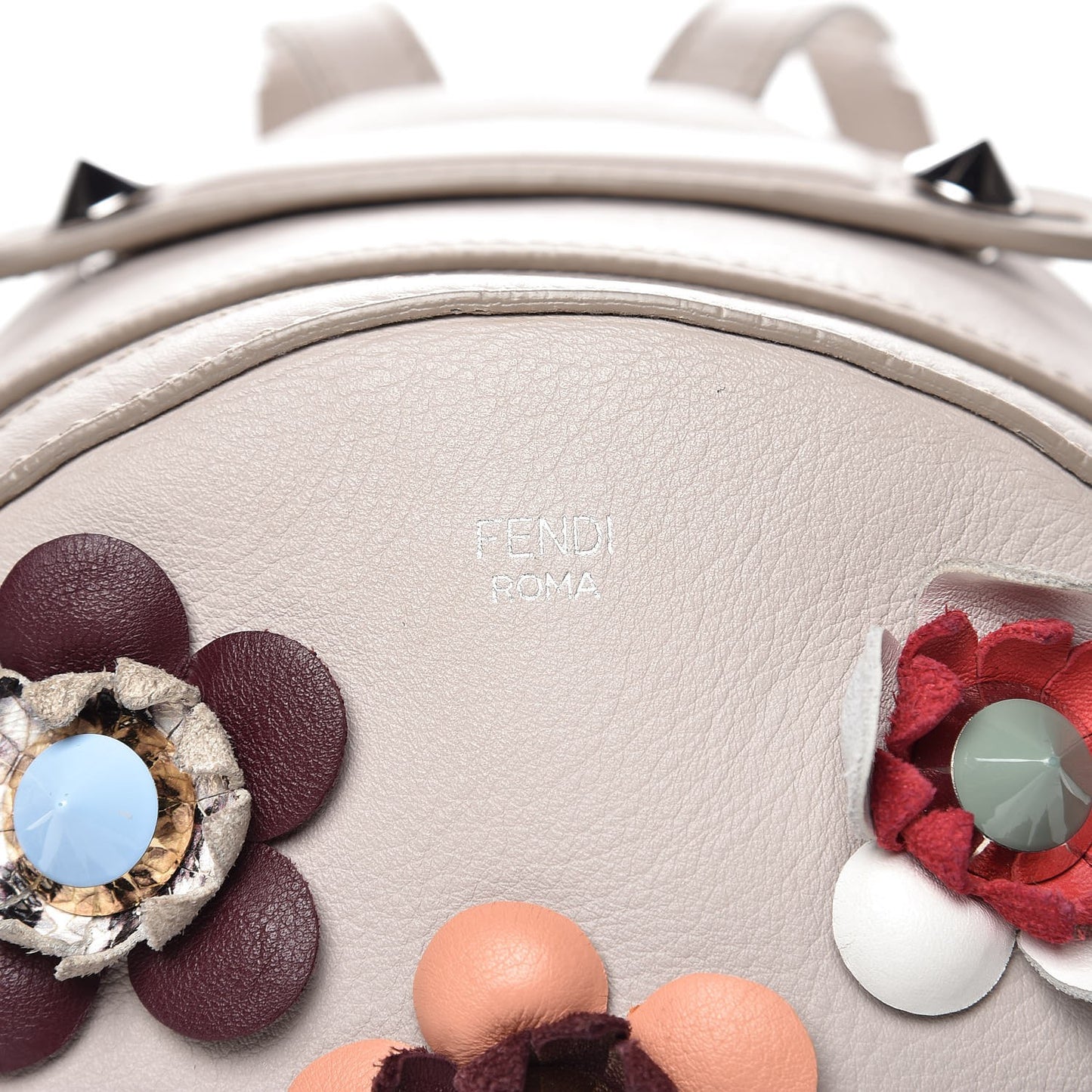 Vitello Dolce Flowerland Studded Mini Backpack Grigio Polvere Multicolor